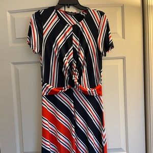 Dorothy Perkins dress striped blue and orange
